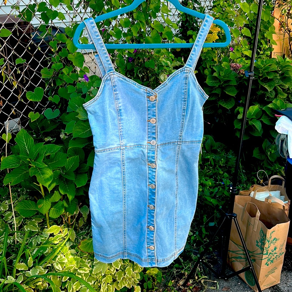 Light Denim Buttoned Dress